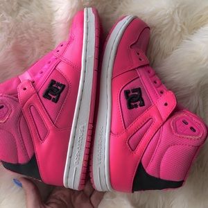 Bright pink DC high tops